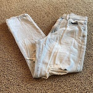 JBD Distressed Light Blue Straight Leg Jeans Size 26 in EUC